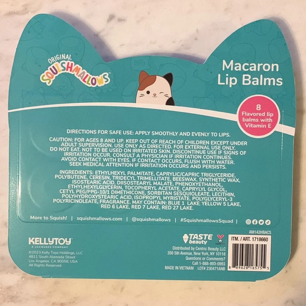 Squishmallows 8 Flavored Lip Balm Macaron Lip Balms
